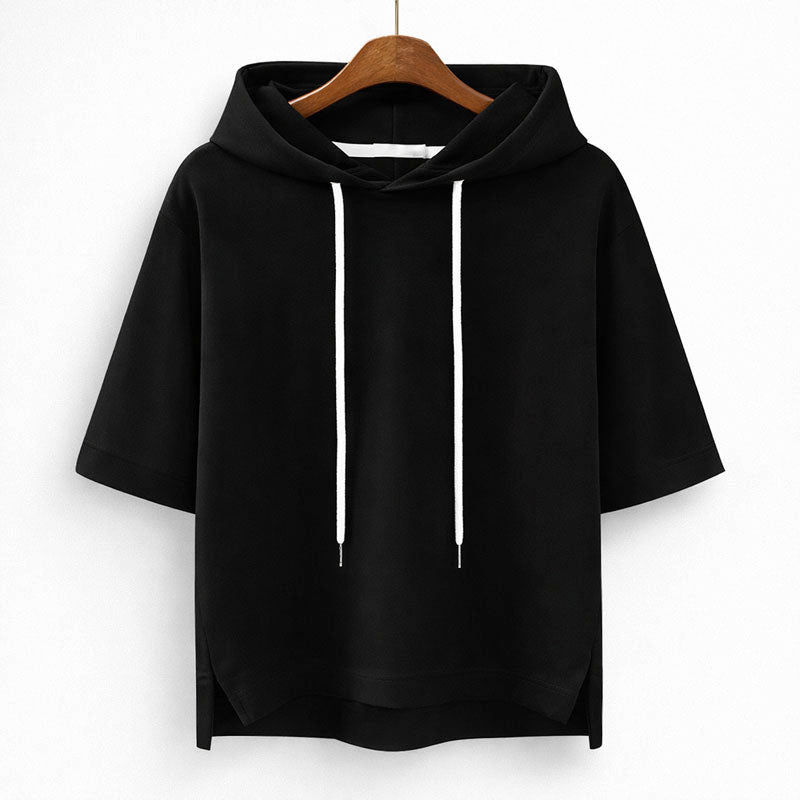 Margot - Women's Relaxed Fit Short Sleeve Hoodie
