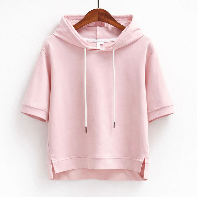 Margot - Women's Relaxed Fit Short Sleeve Hoodie