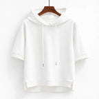 Margot - Women's Relaxed Fit Short Sleeve Hoodie