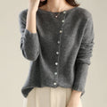Mariana - Women's Asymmetrical Button Knit Sweater