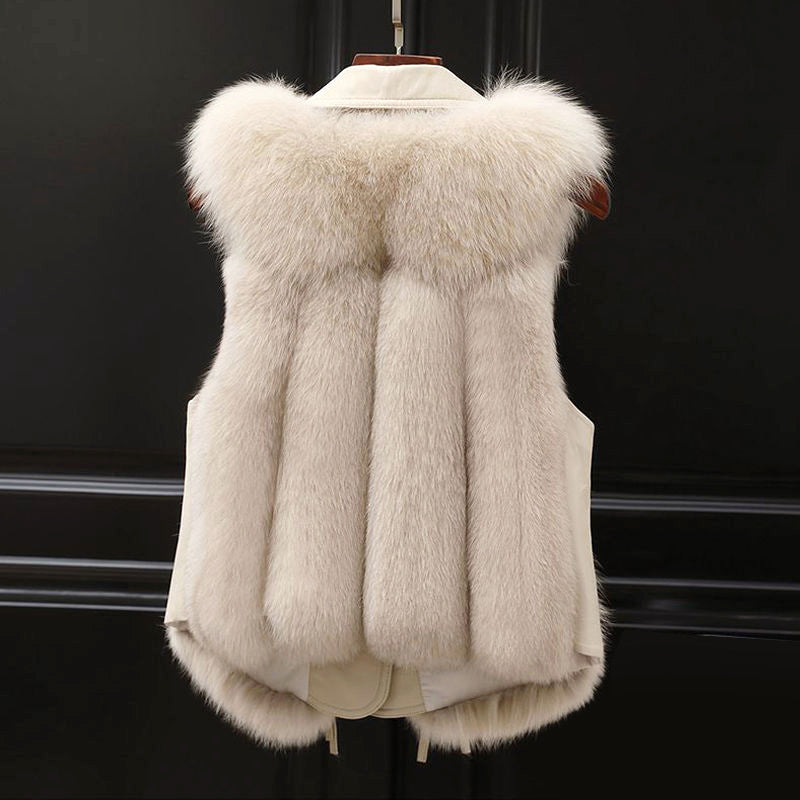 Marlowe - Women's Faux Fur Vest with Lapel Collar