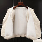 Marlowe - Women's Faux Fur Vest with Lapel Collar