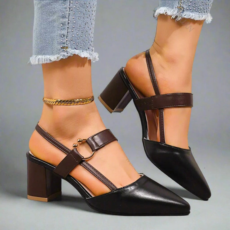 Matilda - Women's Pointed Toe Slingback Block Heels