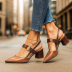 Matilda - Women's Pointed Toe Slingback Block Heels