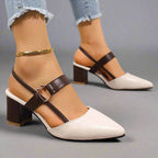 Matilda - Women's Pointed Toe Slingback Block Heels