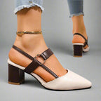 Matilda - Women's Pointed Toe Slingback Block Heels