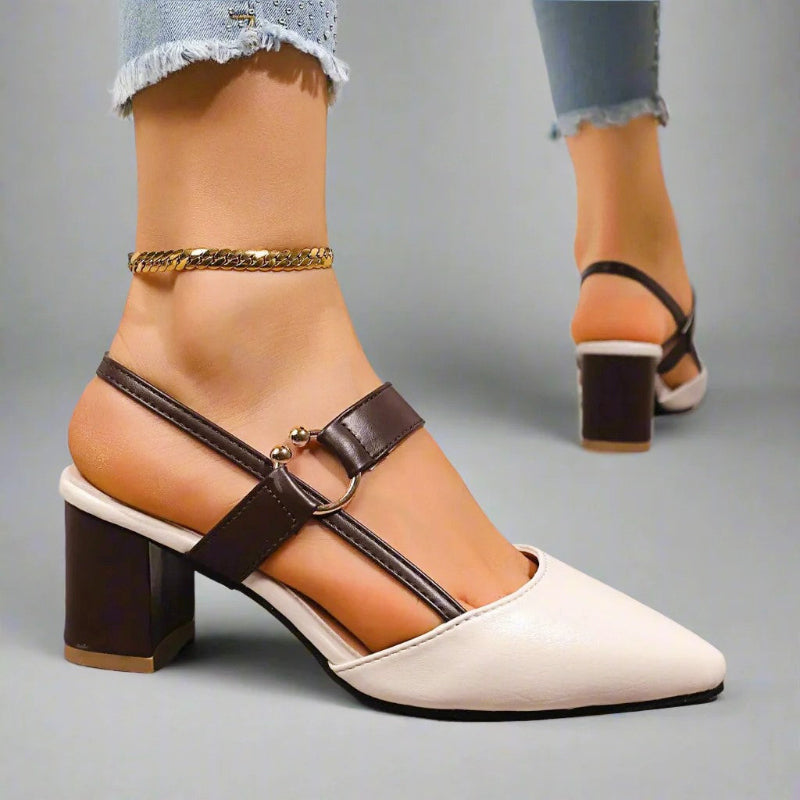 Matilda - Women's Pointed Toe Slingback Block Heels