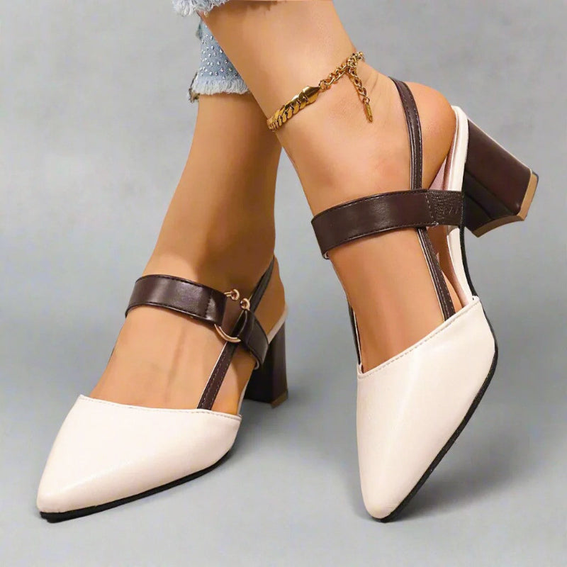 Matilda - Women's Pointed Toe Slingback Block Heels