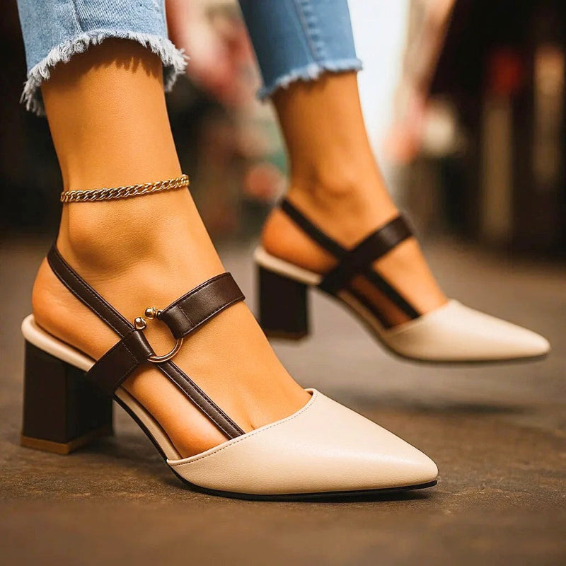 Matilda - Women's Pointed Toe Slingback Block Heels