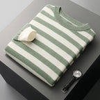 Maverick - Men's Striped Cashmere Crewneck Sweater