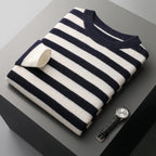 Maverick - Men's Striped Cashmere Crewneck Sweater