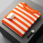 Maverick - Men's Striped Cashmere Crewneck Sweater