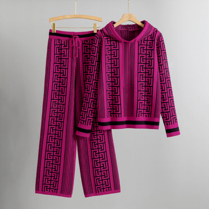 Melanie - Women's Hooded Sweater & Knit Pants Set