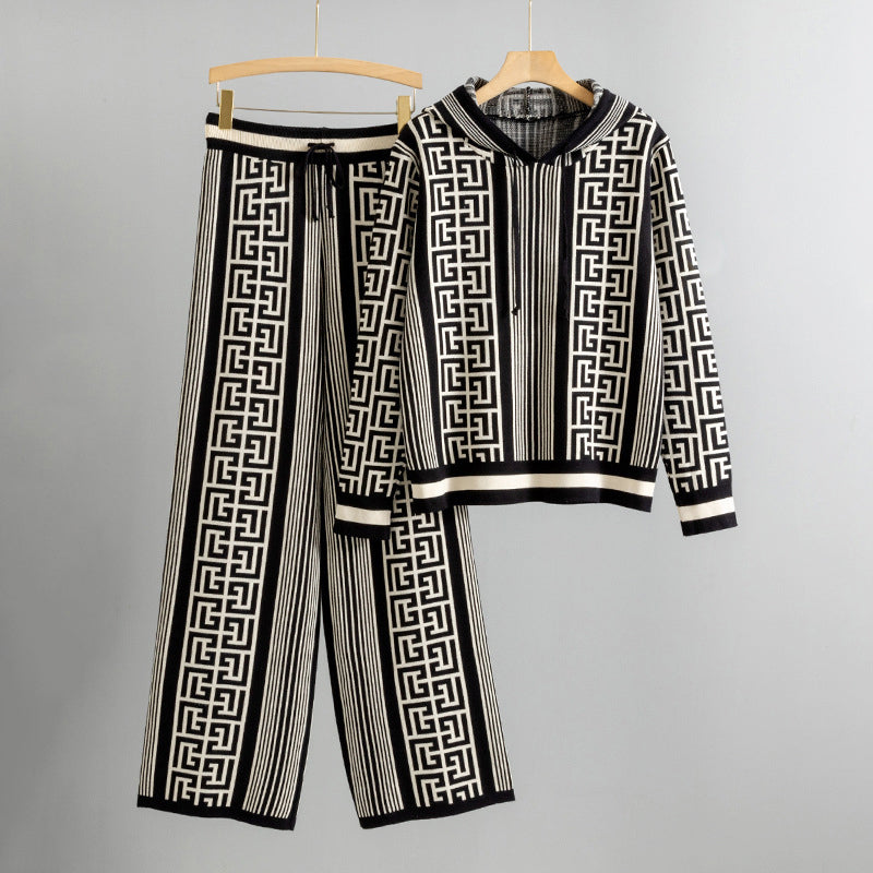 Melanie - Women's Hooded Sweater & Knit Pants Set