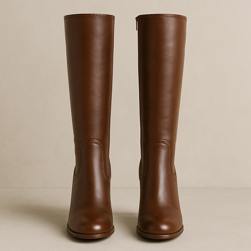 Melany - Women's Classic Knee-High Zip-Up Boots