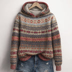 Melody - Women's Fair Isle Knit Hooded Sweater