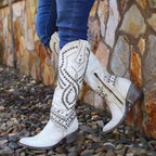 Melody - Women's Studded Knee-High Western Boots