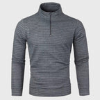 Emmett - Men's Quarter-Zip Mock Neck Sweatshirt with Textured Weave