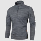 Emmett - Men's Quarter-Zip Mock Neck Sweatshirt with Textured Weave