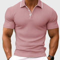 Mike - Men's Textured Collared Short Sleeve Shirt
