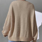 Millie - Women's Oversized V-Neck Fuzzy Knit Cardigan