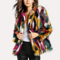 Naomi - Women's Multicolor Faux Fur Coat