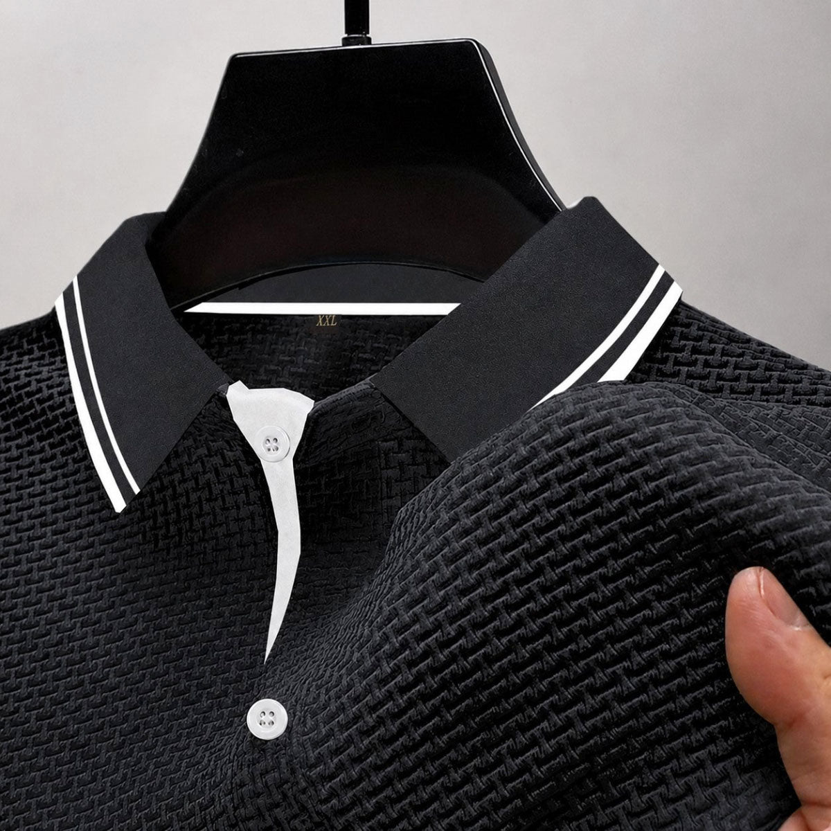 Nash  - Men's Textured Casual Button Polo Shirt