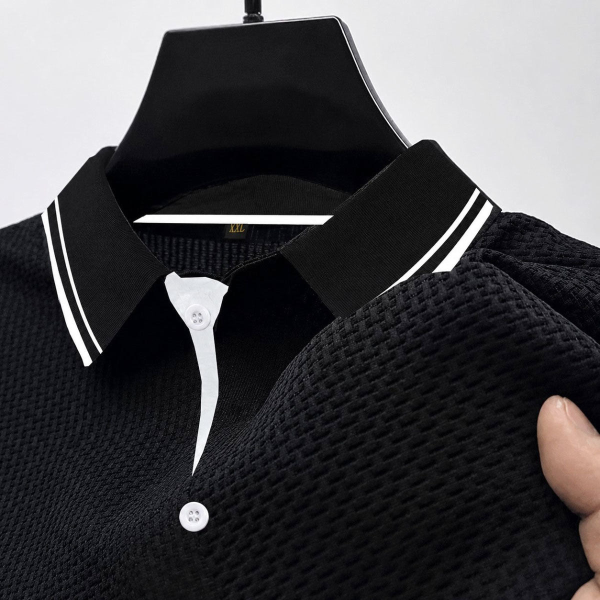 Nash  - Men's Textured Casual Button Polo Shirt