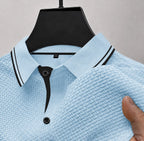 Nash  - Men's Textured Casual Button Polo Shirt