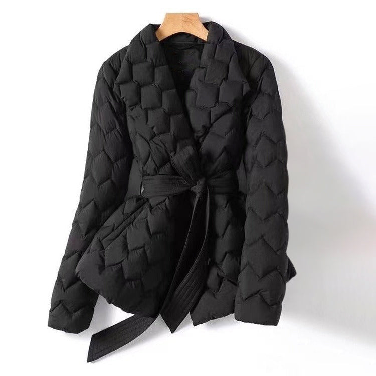 Natalie - Women's Belted Quilted Down Jacket