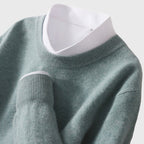 Nate - Men's Crew Neck Fine Knit Sweater