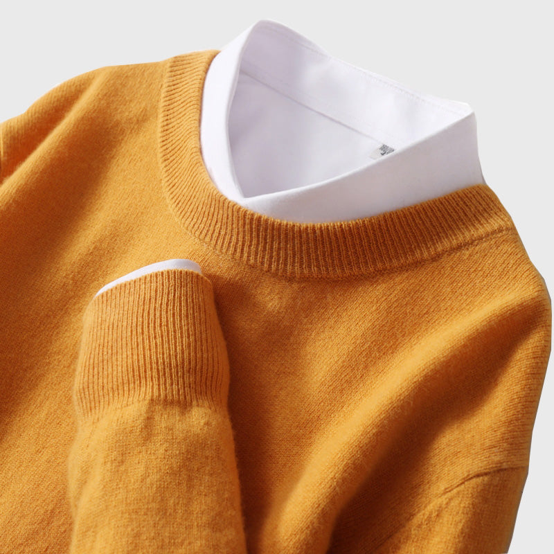 Nate - Men's Crew Neck Fine Knit Sweater