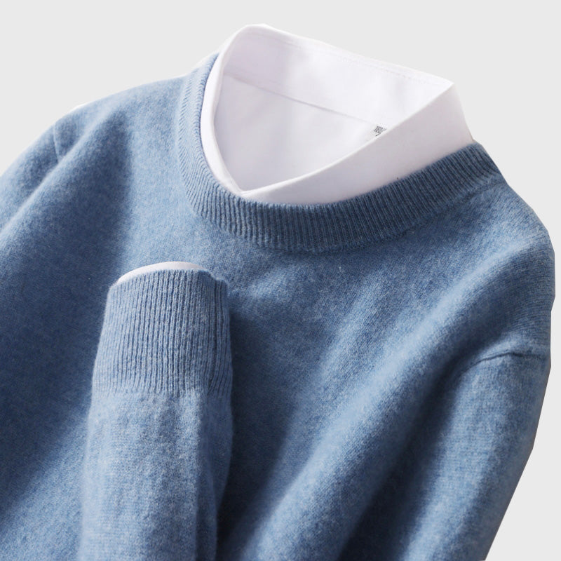 Nate - Men's Crew Neck Fine Knit Sweater