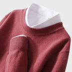 Nate - Men's Crew Neck Fine Knit Sweater