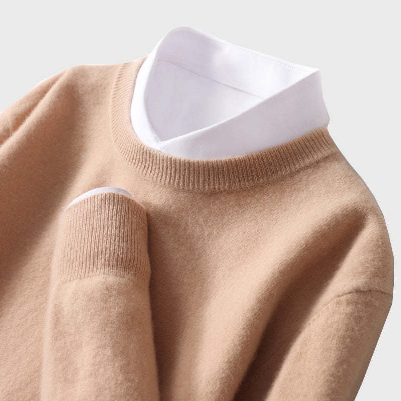 Nate - Men's Crew Neck Fine Knit Sweater