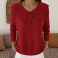 Nicole - Women's Ribbed Wide-Collar Sweater