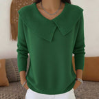 Nicole - Women's Ribbed Wide-Collar Sweater