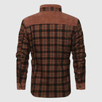 Everest - Men's Plaid Button-Front Shirt Jacket with Sherpa Lining