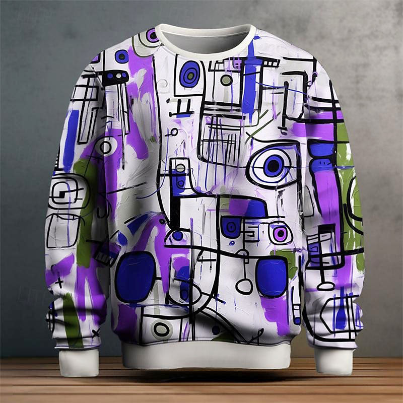 Oliver - Men's Abstract Graphic Crewneck Sweater