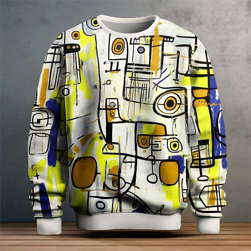 Oliver - Men's Abstract Graphic Crewneck Sweater