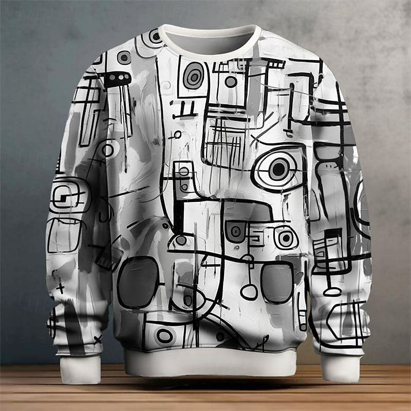 Oliver - Men's Abstract Graphic Crewneck Sweater