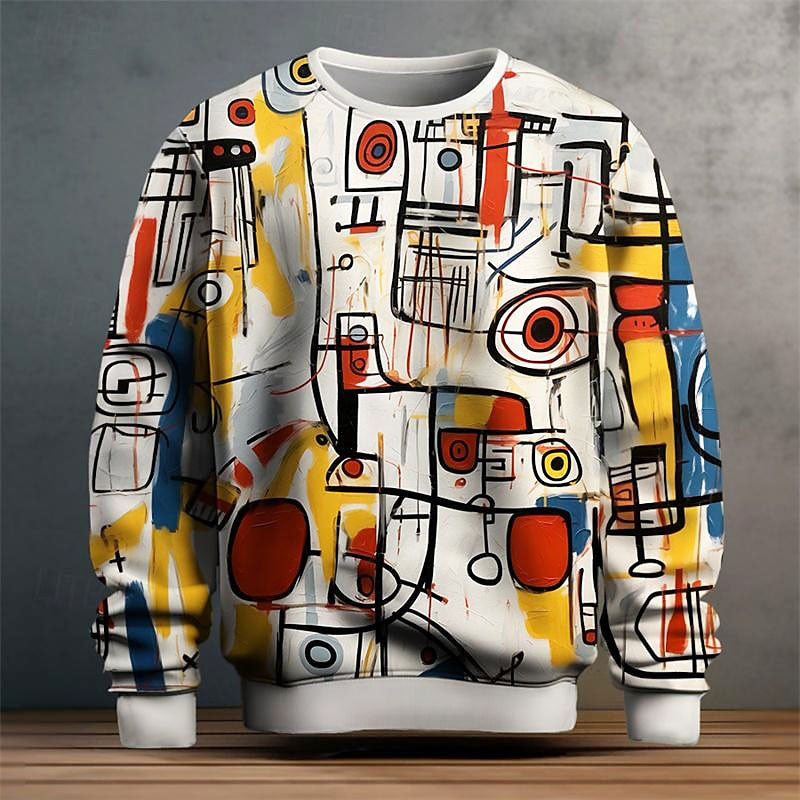 Oliver - Men's Abstract Graphic Crewneck Sweater
