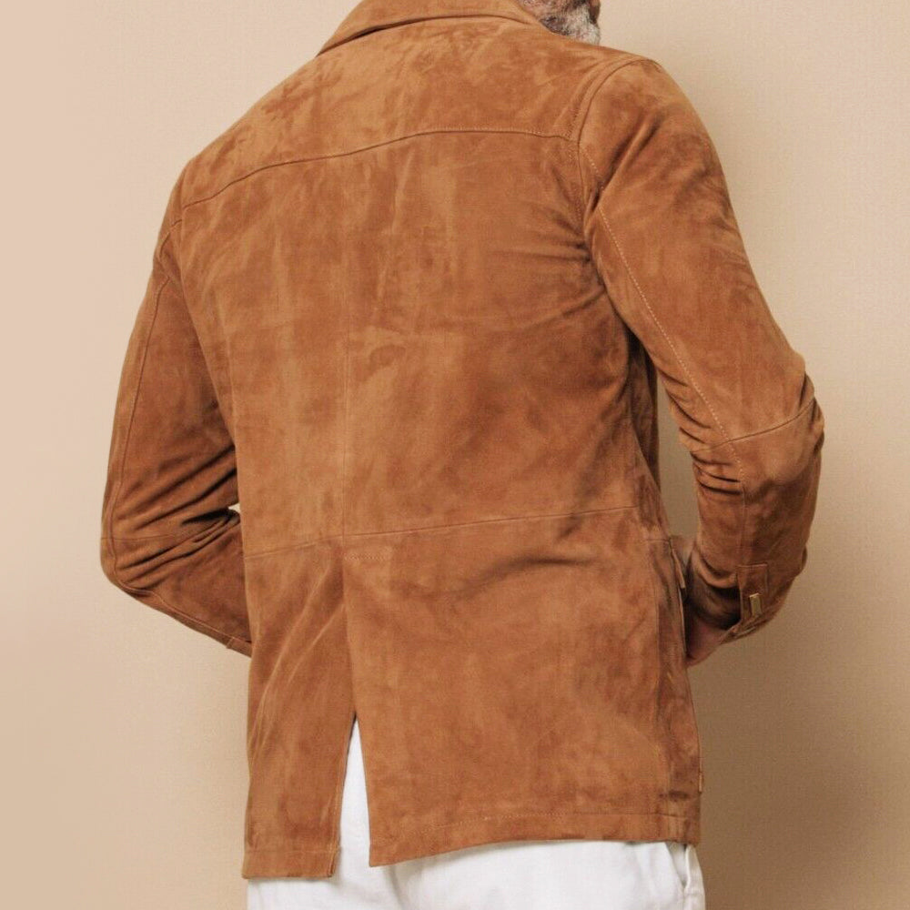Pablo - Men's Casual Button-Front Suede Jacket