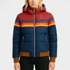 Piper - Women's Retro Colorblock Hooded Puffer Jacket