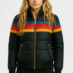 Piper - Women's Retro Colorblock Hooded Puffer Jacket