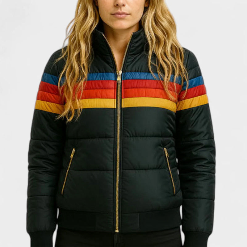 Piper - Women's Retro Colorblock Hooded Puffer Jacket