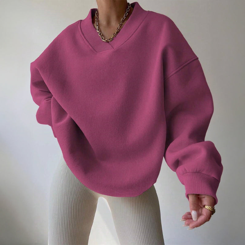 Quinn - Women's Oversized V-Neck Pullover