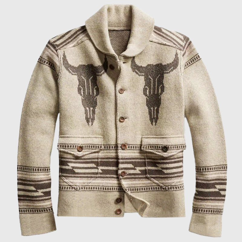 Rafael - Men's Western Motif Knit Cardigan