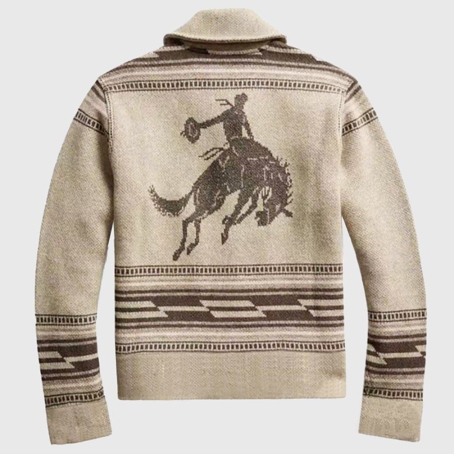 Rafael - Men's Western Motif Knit Cardigan