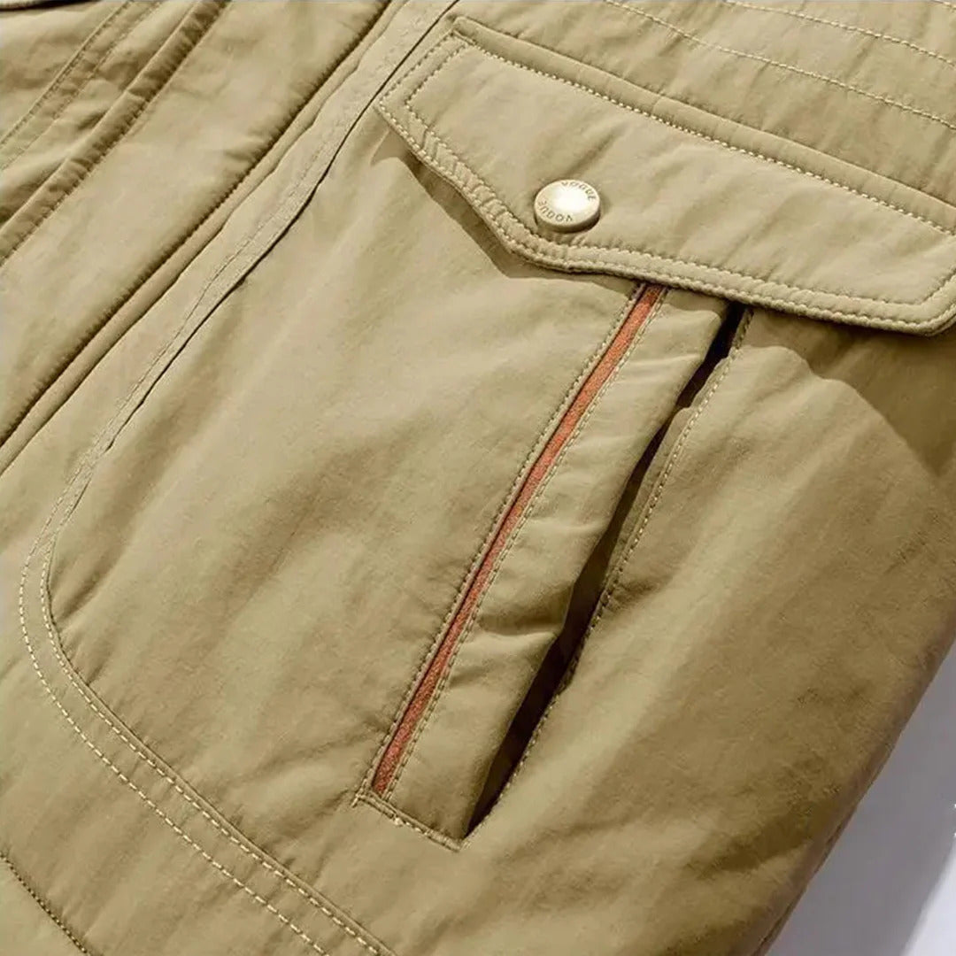 Rafael - Men's Cargo Parka with Fleece Lining and Hood
